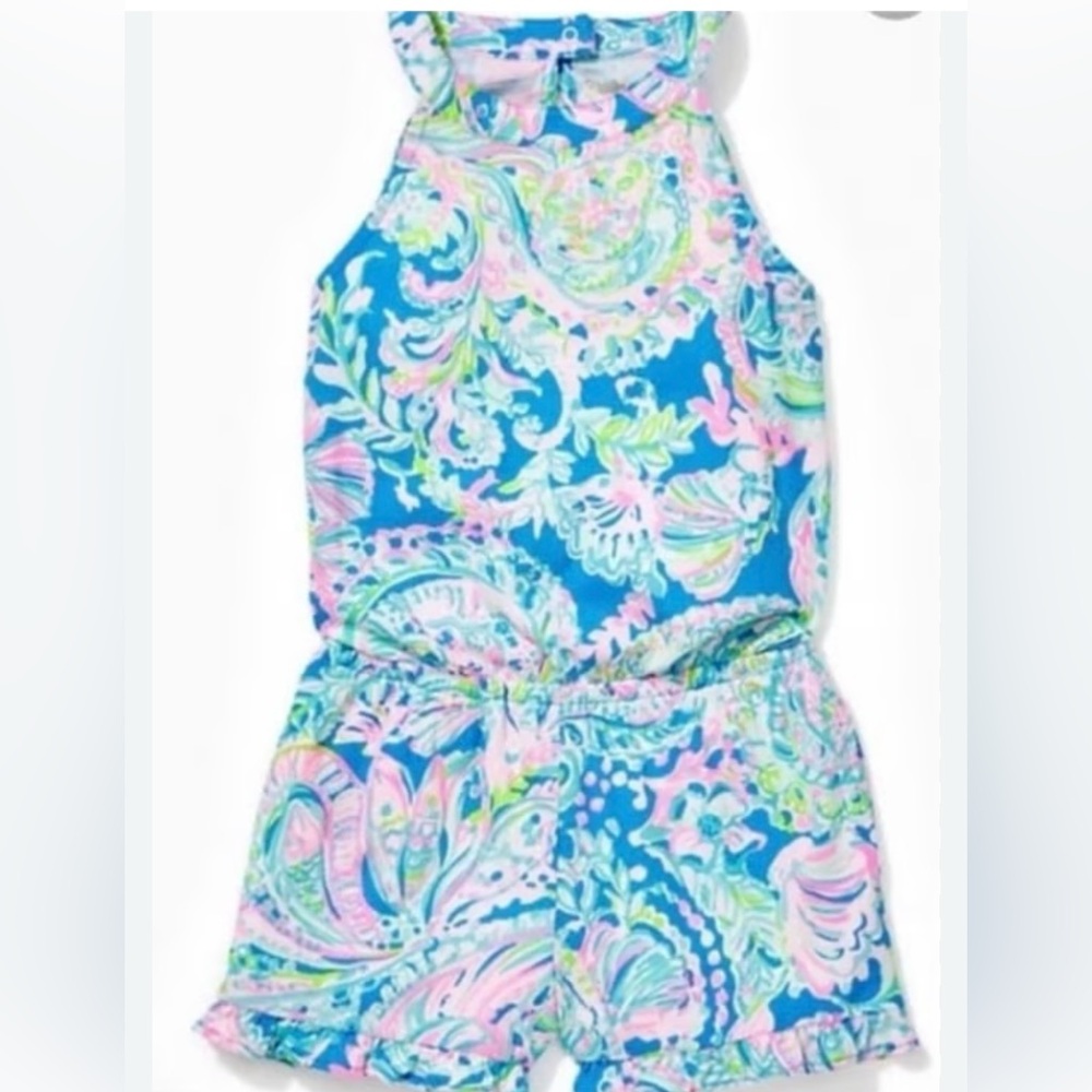 Lilly Pulitzer girls Brienne Romper in Multi  Dream Team